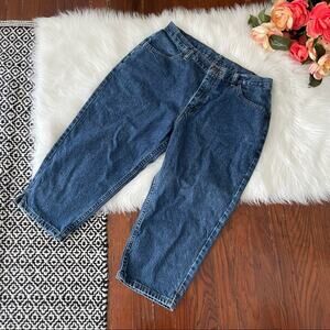 90s High Waisted Straight Leg Cropped Jeans Medium Wash Vintage